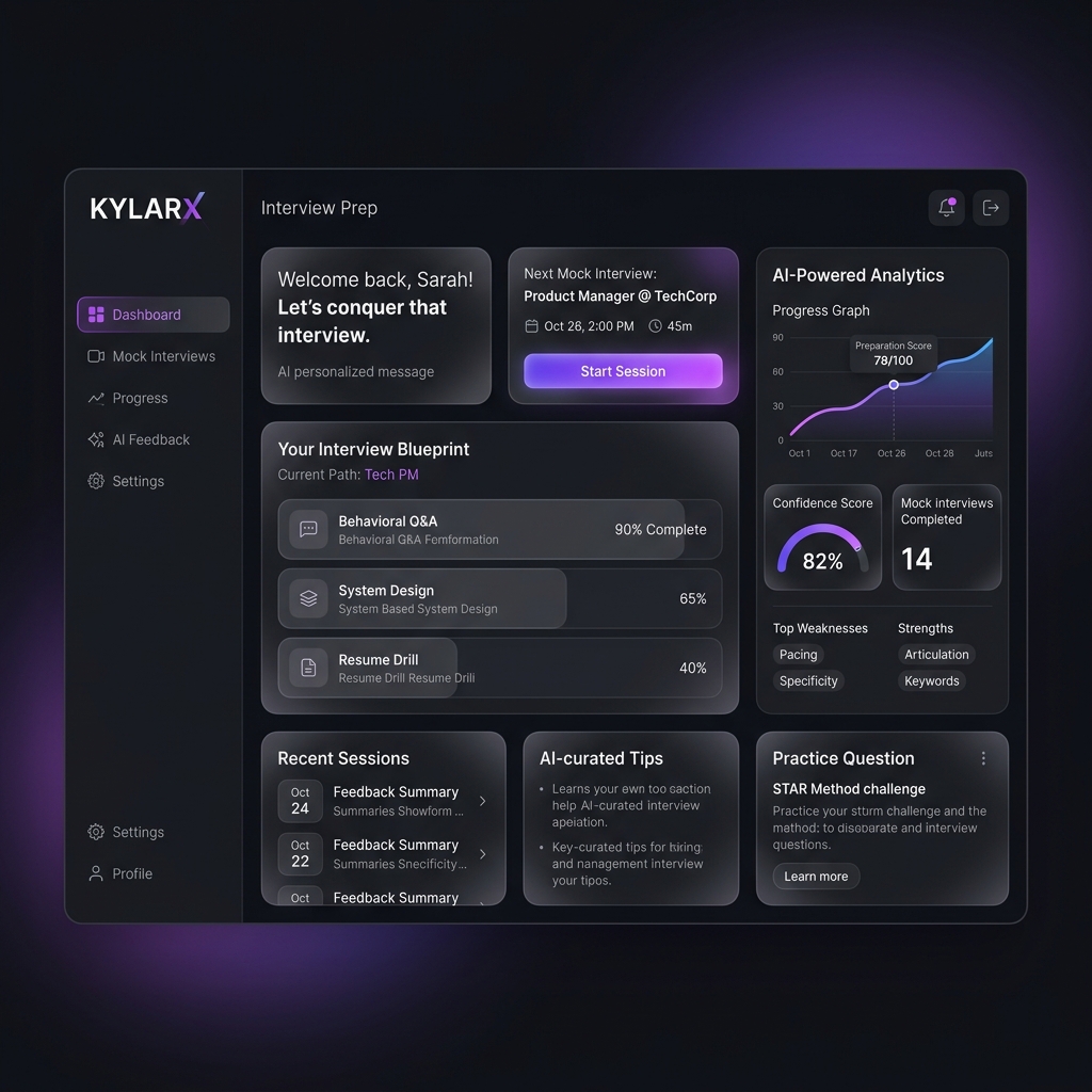 KylarX App Dashboard Interface
